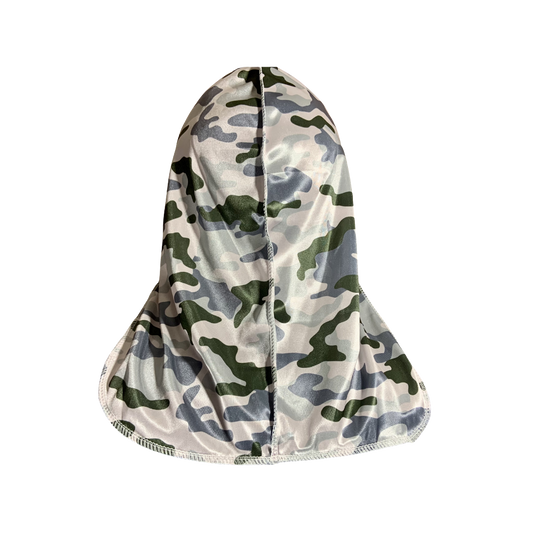 White/Green Camouflage Durag
