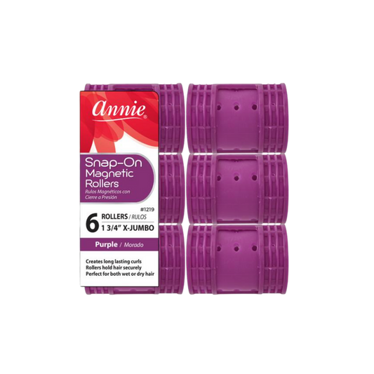 Jumbo Snap-On Magnetic Rollers: Purple