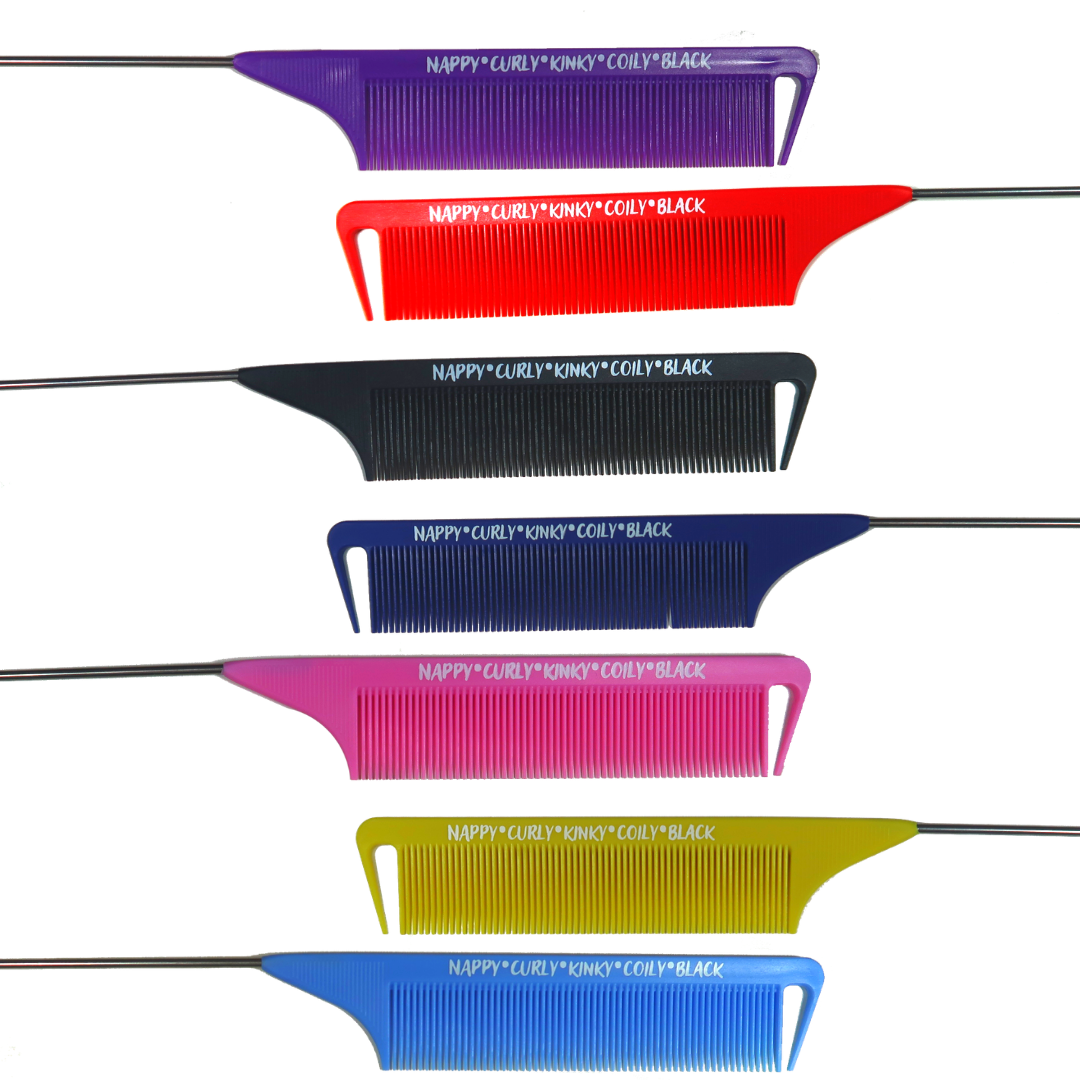 "Nappy, Curly, Kinky, Coily, Black" Parting Comb